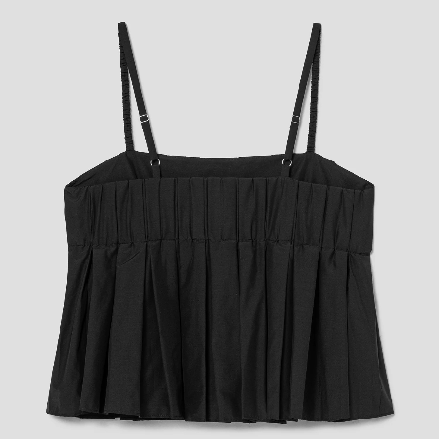 Theory Women Soft Lawn Pleats Camisole Top - Black