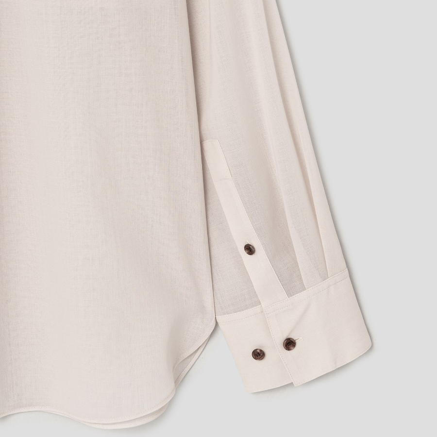 Theory Women Lightweight Wool Oversized Pocket Shirt - Sand