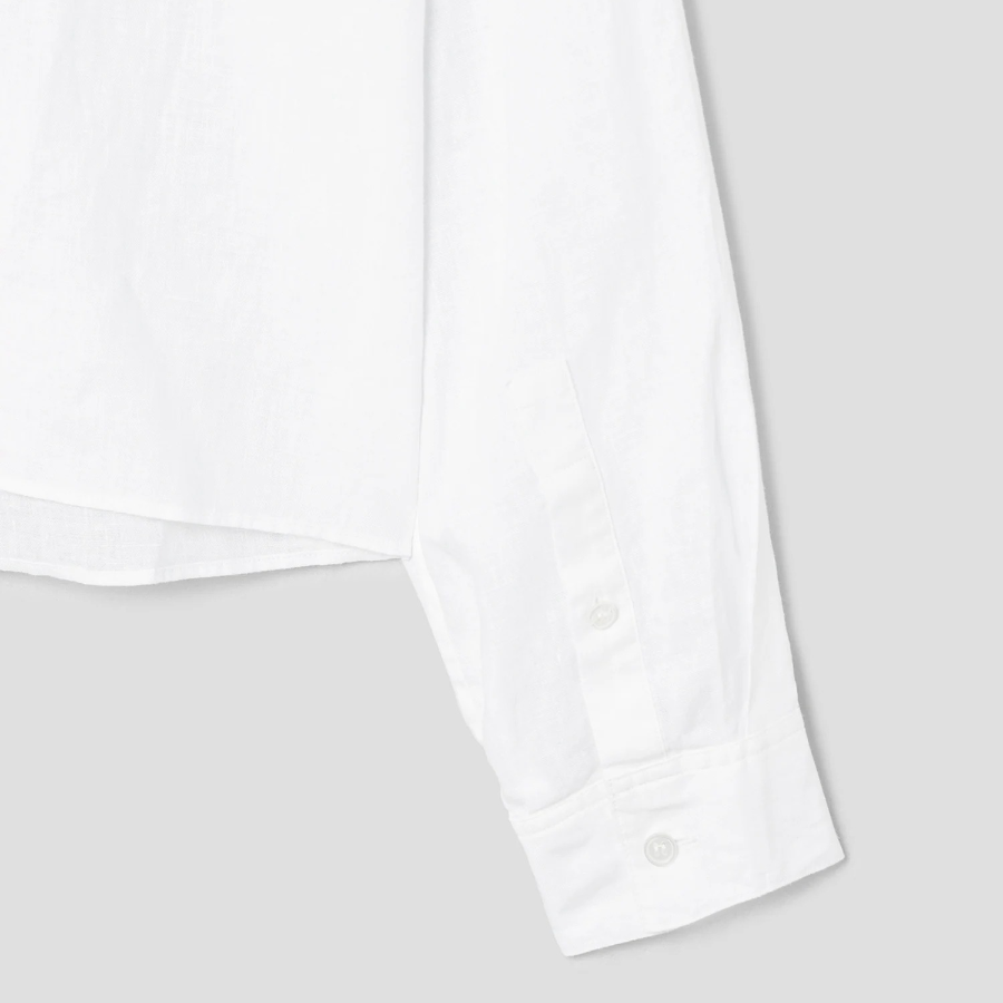 Theory Women Relaxed Linen Curve Sleeve Shirt - White