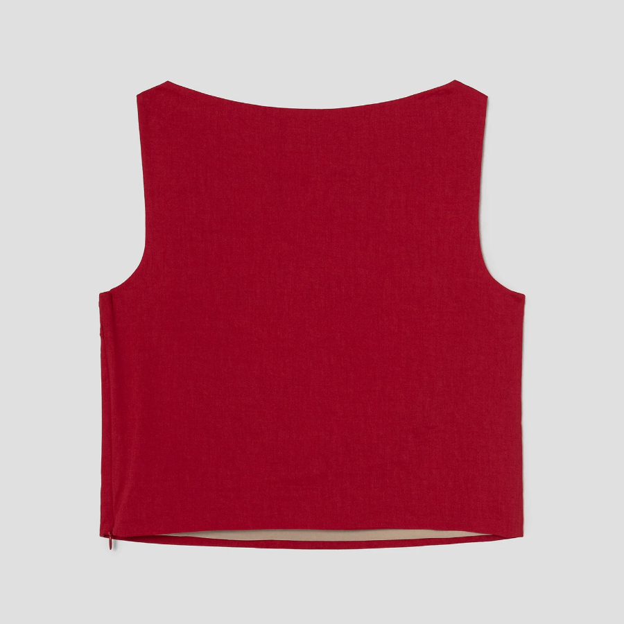 Theory Women Good Crunch Bateau Neck Top - Cherry