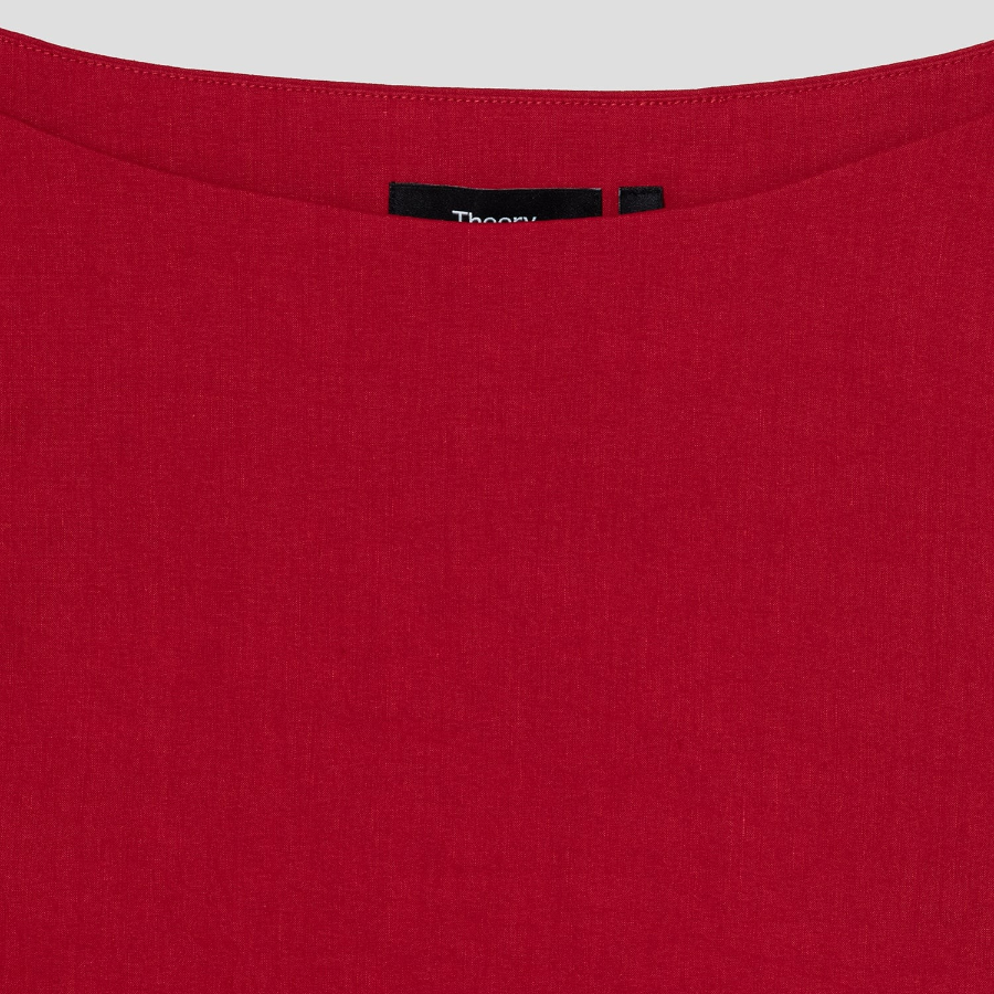 Theory Women Good Crunch Bateau Neck Top - Cherry