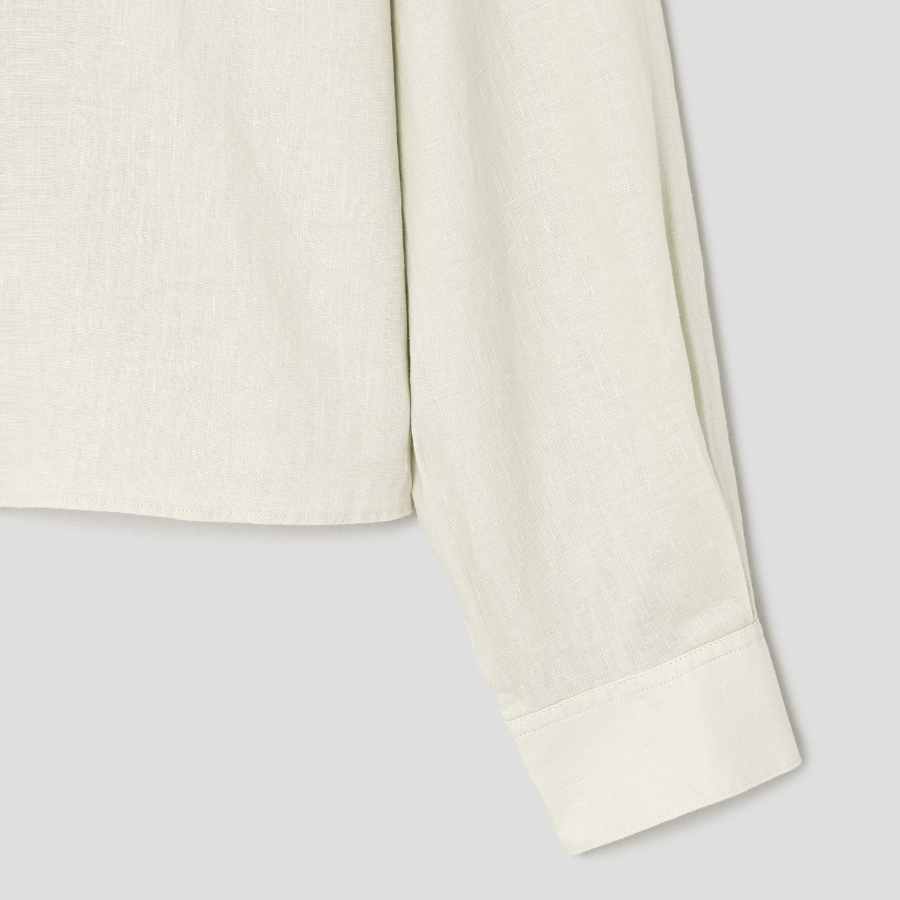 Theory Women Relaxed Linen Curve Sleeve Shirt - Aloe