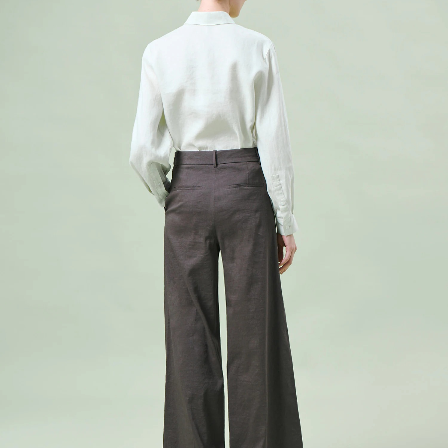 Theory Women Relaxed Linen Curve Sleeve Shirt - Aloe