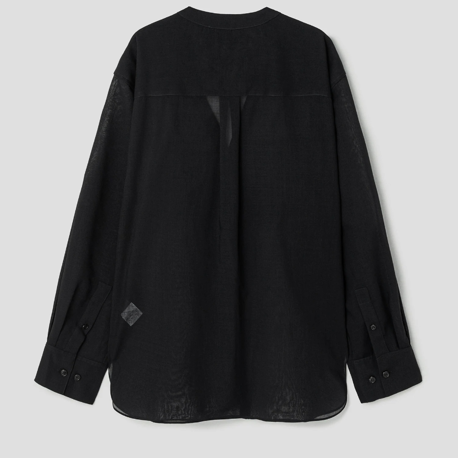 Theory Women Lightweight Wool Oversized Pocket Shirt - Black