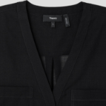 Theory Women Lightweight Wool Oversized Pocket Shirt - Black