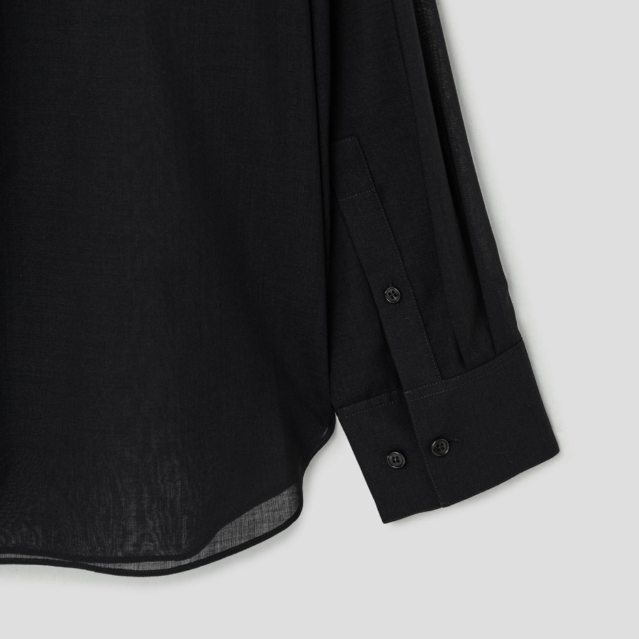 Theory Women Lightweight Wool Oversized Pocket Shirt - Black