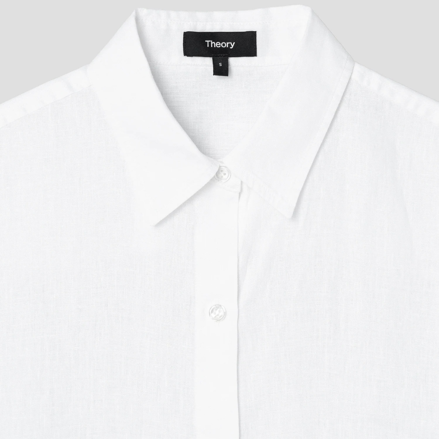 Theory Women Relaxed Linen Boyfriend Shirt - White