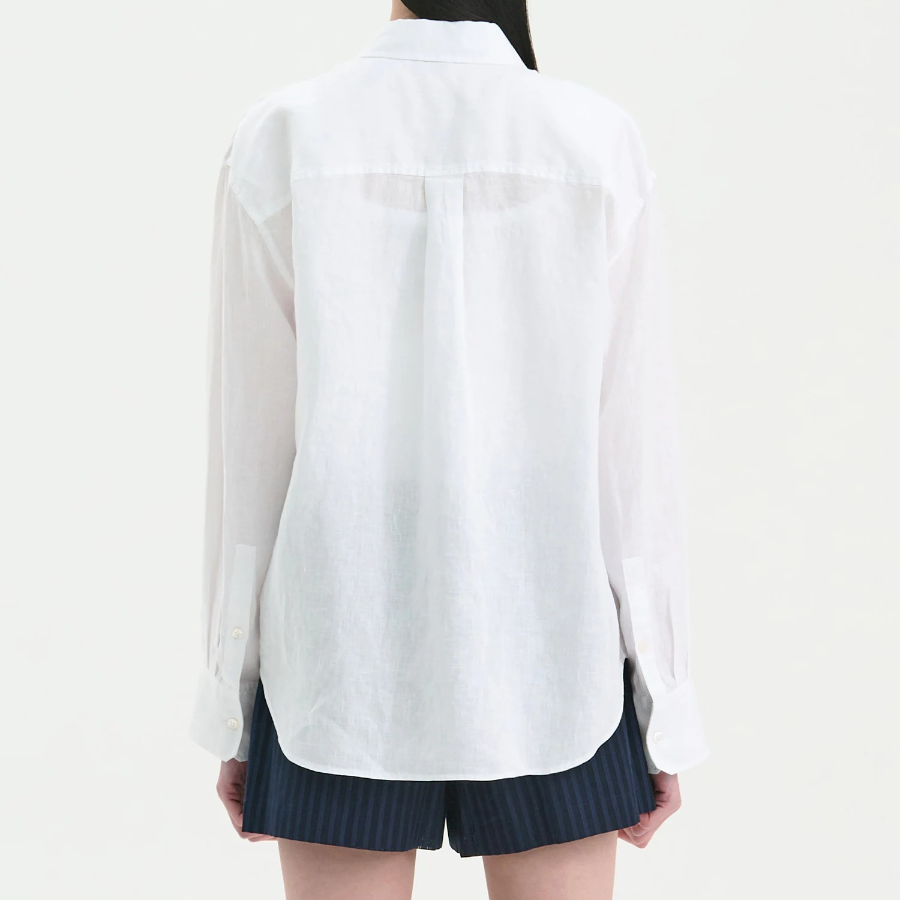 Theory Women Relaxed Linen Boyfriend Shirt - White
