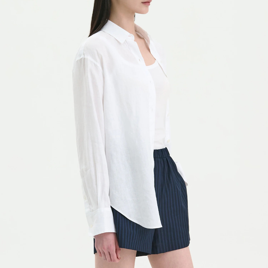 Theory Women Relaxed Linen Boyfriend Shirt - White
