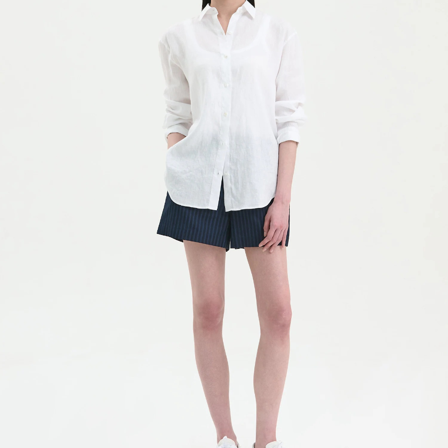 Theory Women Relaxed Linen Boyfriend Shirt - White