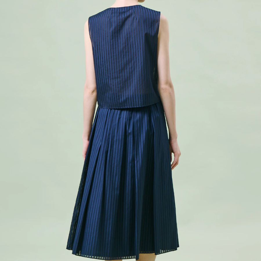 Theory Women Linear Cotton Shell - Nocturne Navy