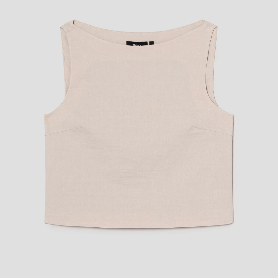 Theory Women Good Crunch Bateau Neck Top - Straw