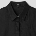 Theory Women Relaxed Linen Curve Sleeve Shirt - Black
