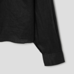 Theory Women Relaxed Linen Curve Sleeve Shirt - Black