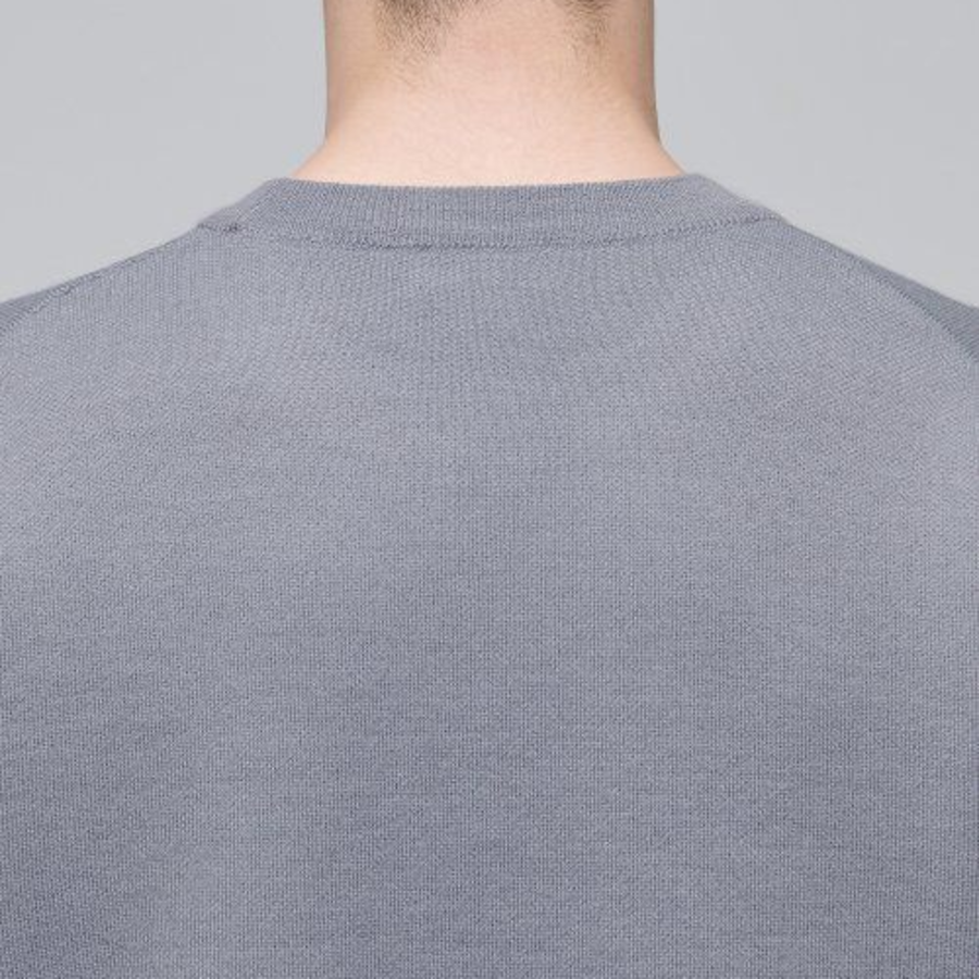 Minimal Crew Neck Knit — Purple Gray