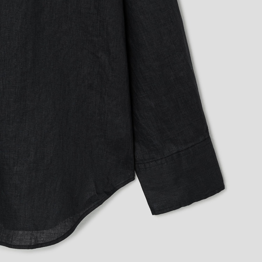 Theory Women Relaxed Linen Boyfriend Shirt - Black