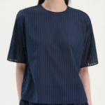 Theory Women Linear Cotton Oversized Boxy Tee - Nocturne Navy