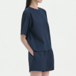 Theory Women Linear Cotton Oversized Boxy Tee - Nocturne Navy