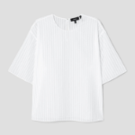 Theory Women Linear Cotton Oversized Boxy Tee - White