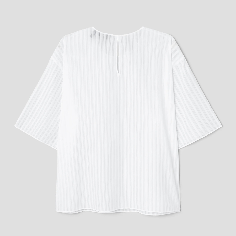 Theory Women Linear Cotton Oversized Boxy Tee - White