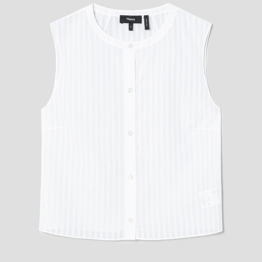 Theory Women Linear Cotton Shell - White