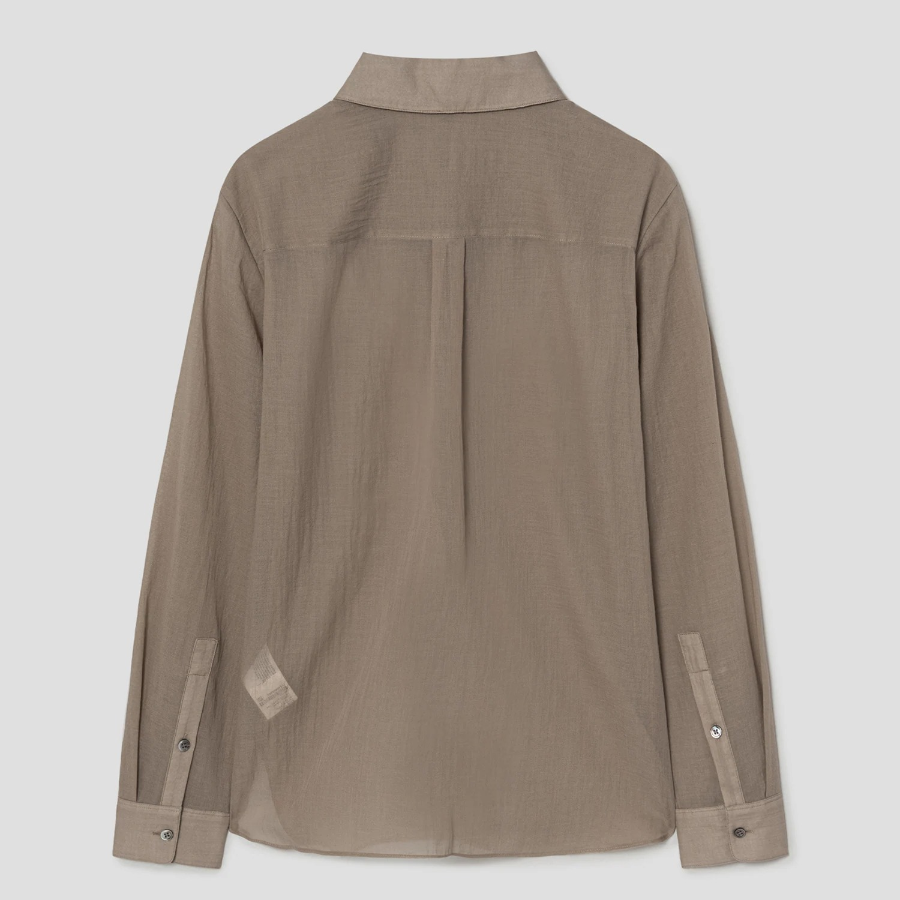 Theory Women Summer Cotton New Straight Shirt - Soft Taupe