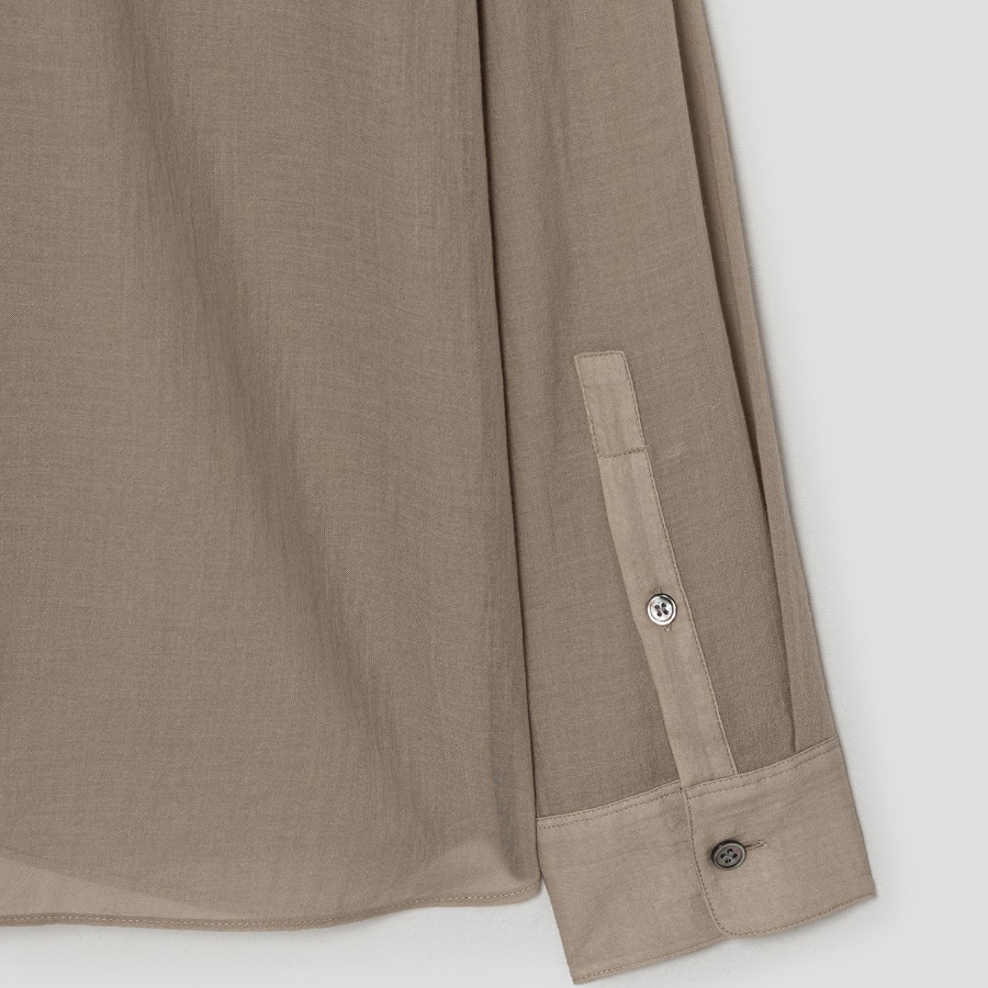 Theory Women Summer Cotton New Straight Shirt - Soft Taupe