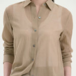 Theory Women Summer Cotton New Straight Shirt - Soft Taupe