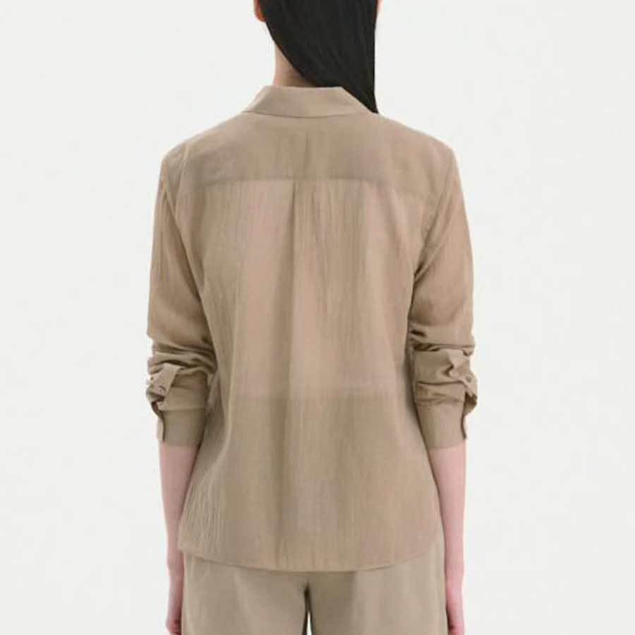 Theory Women Summer Cotton New Straight Shirt - Soft Taupe
