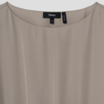 Theory Women Silk Combo Rib Waistband Shortsleevetop - Soft Taupe