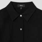 Theory Women Summer Cotton New Straight Shirt - Black