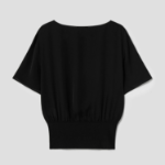 Theory Women Silk Combo Rib Waistband Shortsleevetop - Black