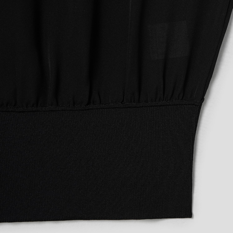 Theory Women Silk Combo Rib Waistband Shortsleevetop - Black