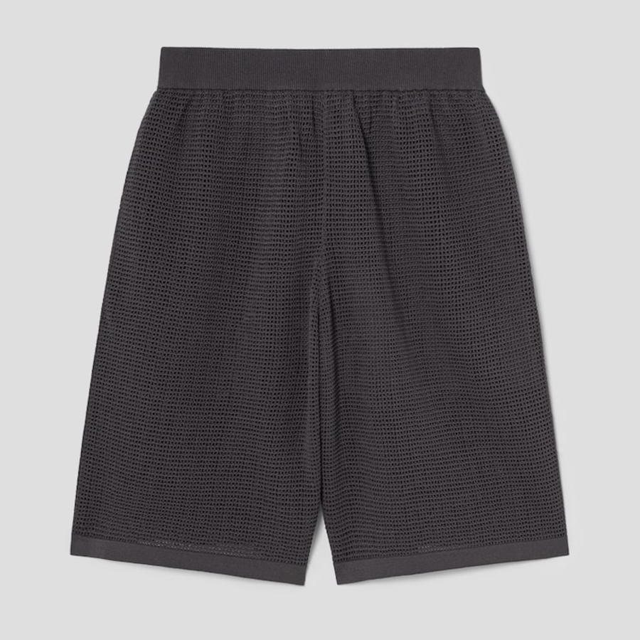 KUHO Rayon Blend Banded Wide Knit Shorts - Ash