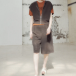 KUHO Rayon Blend Banded Wide Knit Shorts - Ash