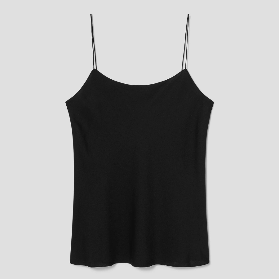 Theory Women Silk Georgette Slip Top - Black