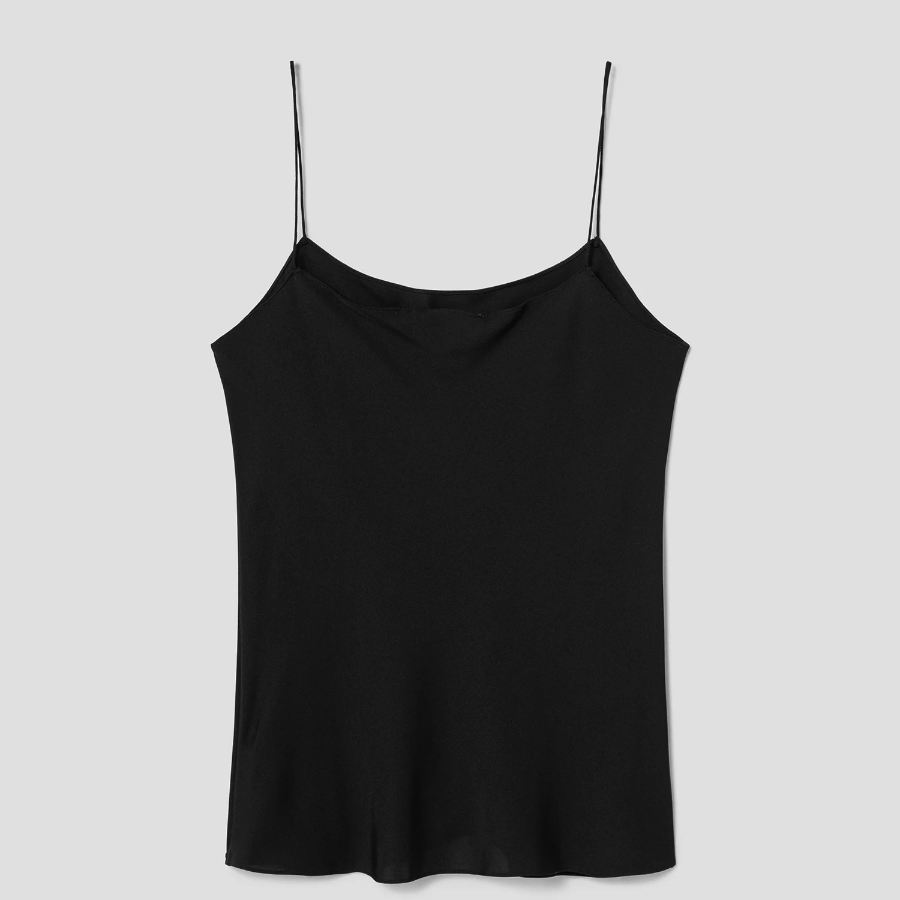 Theory Women Silk Georgette Slip Top - Black