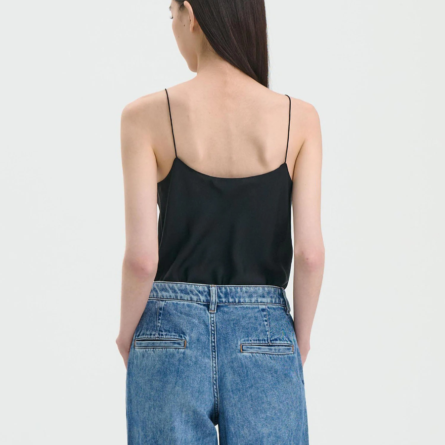 Theory Women Silk Georgette Slip Top - Black