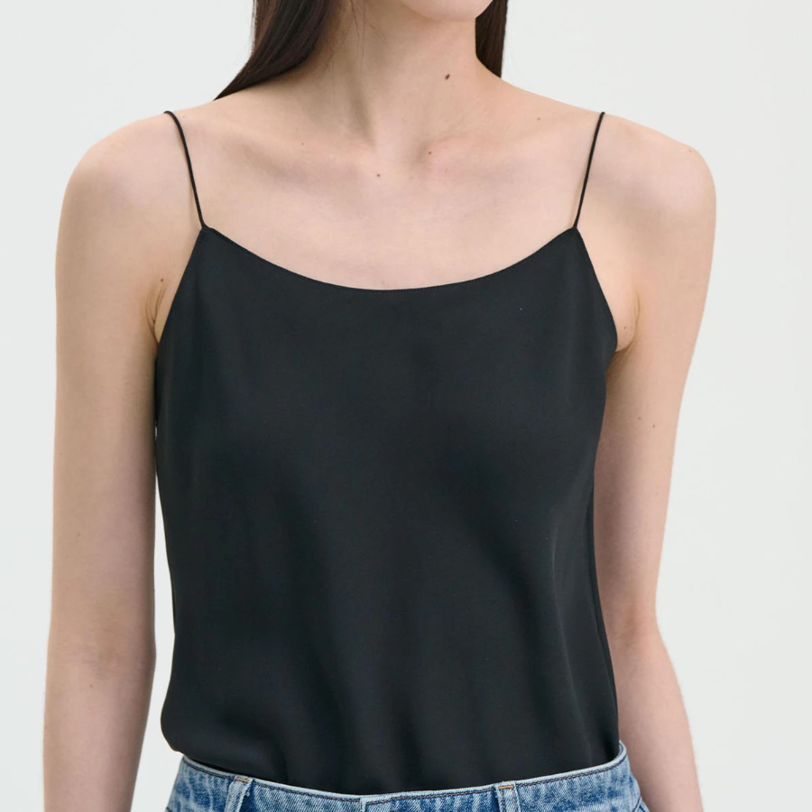 Theory Women Silk Georgette Slip Top - Black