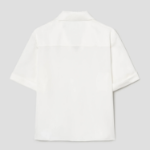 Theory Women Silk Georgette Short Sleeve Camp Shirt - Ivory