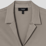 Theory Women Silk Georgette Camp Collar Blouse - Soft Taupe