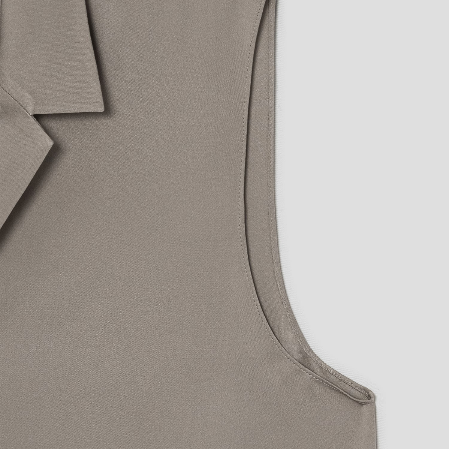 Theory Women Silk Georgette Camp Collar Blouse - Soft Taupe