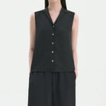 Theory Women Silk Georgette Camp Collar Blouse - Black