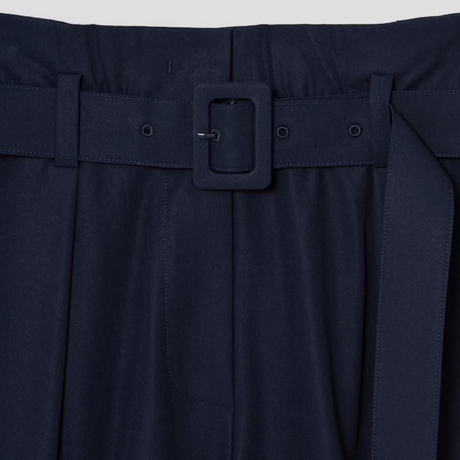 KUHO Cotton Belted Bermuda Pants - Navy