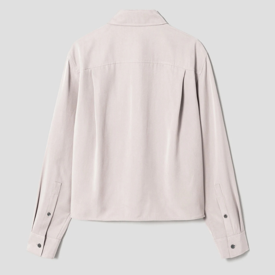 Theory Women Fluid Lyocell Boxy Pocket Shirt - New Sand