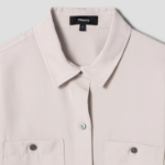 Theory Women Fluid Lyocell Boxy Pocket Shirt - New Sand