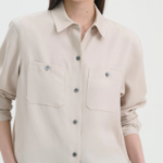 Theory Women Fluid Lyocell Boxy Pocket Shirt - New Sand