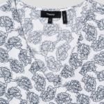 Theory Women Poly Georgette V-Neck Slit Blouse - Navy Multi