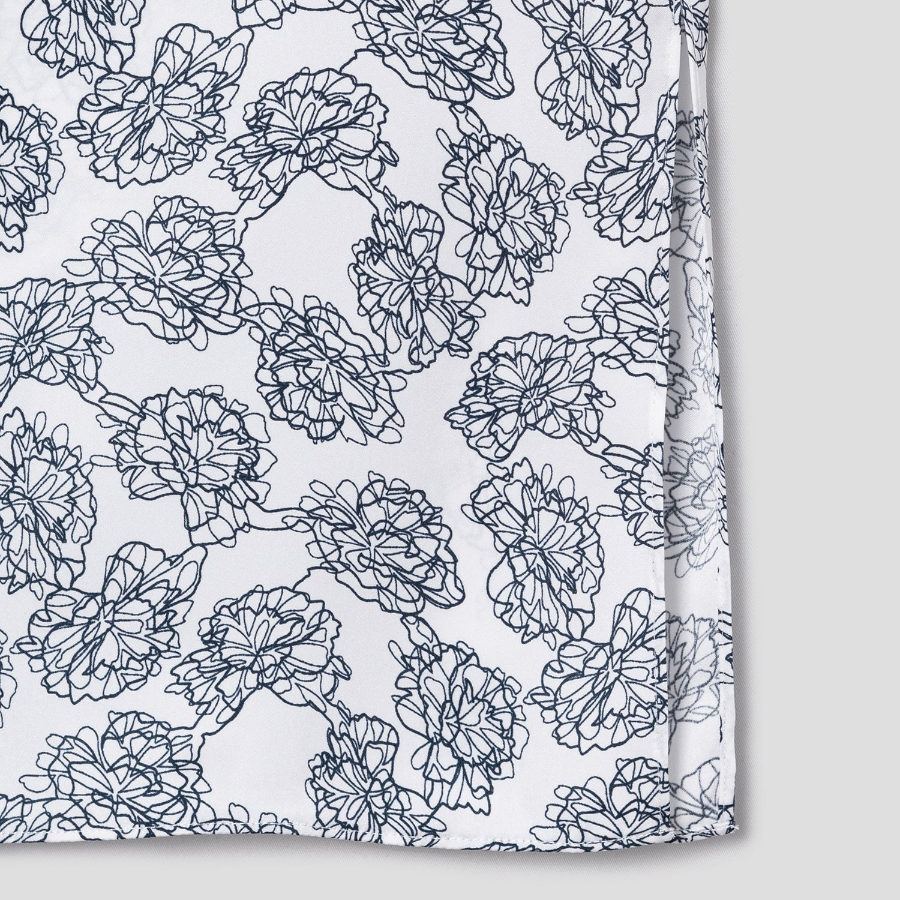 Theory Women Poly Georgette V-Neck Slit Blouse - Navy Multi