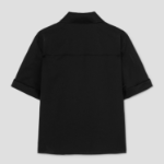 Theory Women Silk Georgette Short Sleeve Camp Shirt - Black